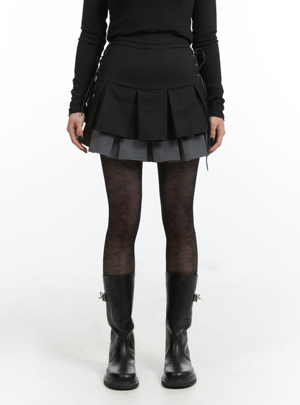 two-layered-pleated-mini-skirt-ij411