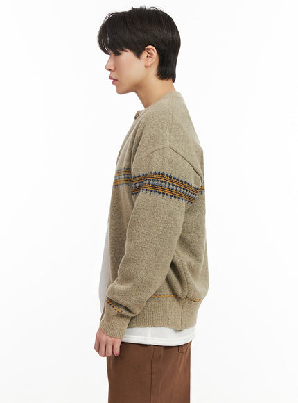 Men's Nordic Loose-Fit Cardigan IJ517