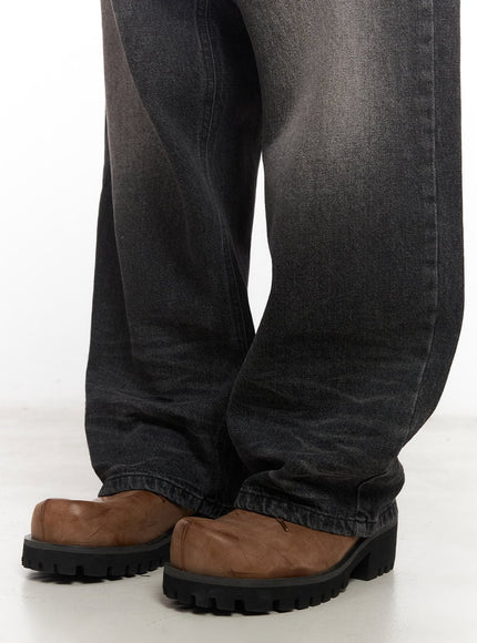 Men's Washed Wide-Leg Jeans IM518