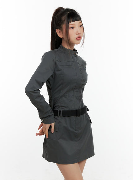 half-zip-up-belt-mini-dress-cn404