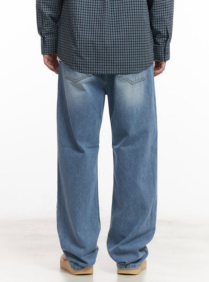 Men's Wide-Fit Washed Jeans IM517