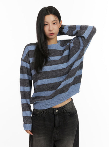 Striped Knitted Sweater IJ503