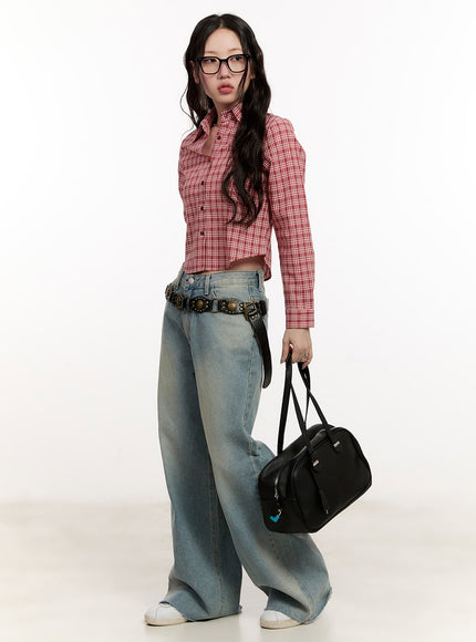 Melissa Cut-Ends Wide-Leg Jeans CM510