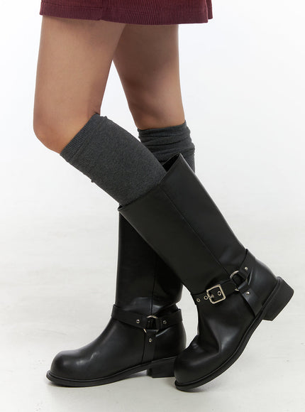 buckle-chic-faux-leather-midi-boots-co415