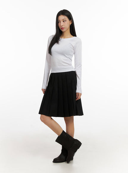 Elegant Pleated Midi Skirt ID431