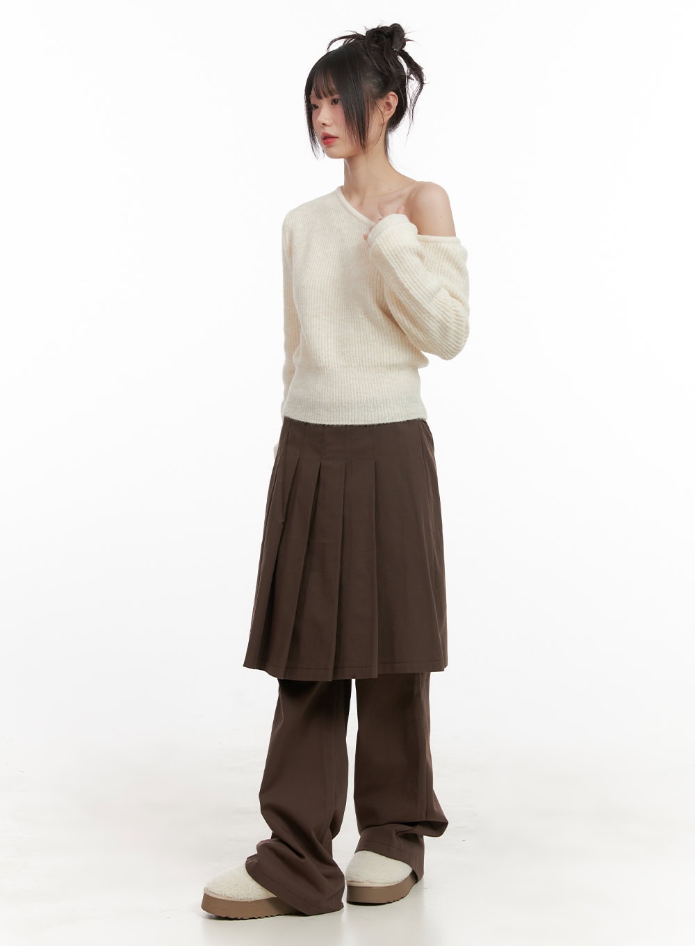 One-Shoulder Wool Blend Sweater CJ506