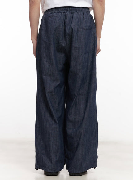 Men's Denim Wide-Leg Sweatpants (Blue) IM518