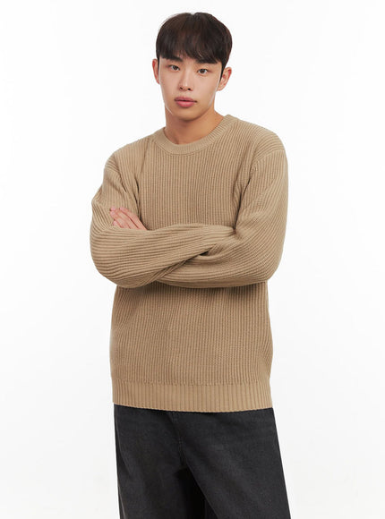 Men's Round Neck Ribbed Sweater IF521