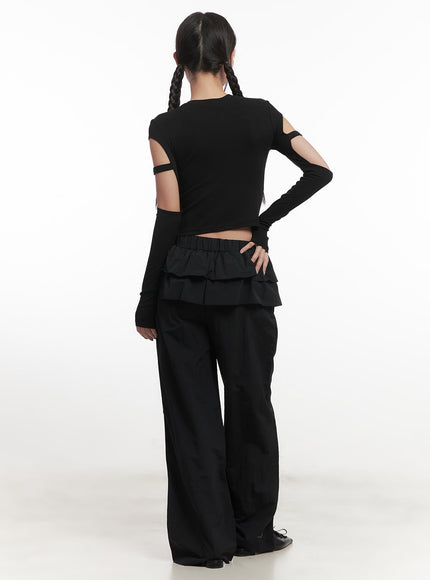 Ribbed Cut Out Crop Top CF524