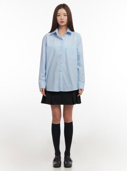 Relaxed-Fit Collared Button-Up Shirt IM514