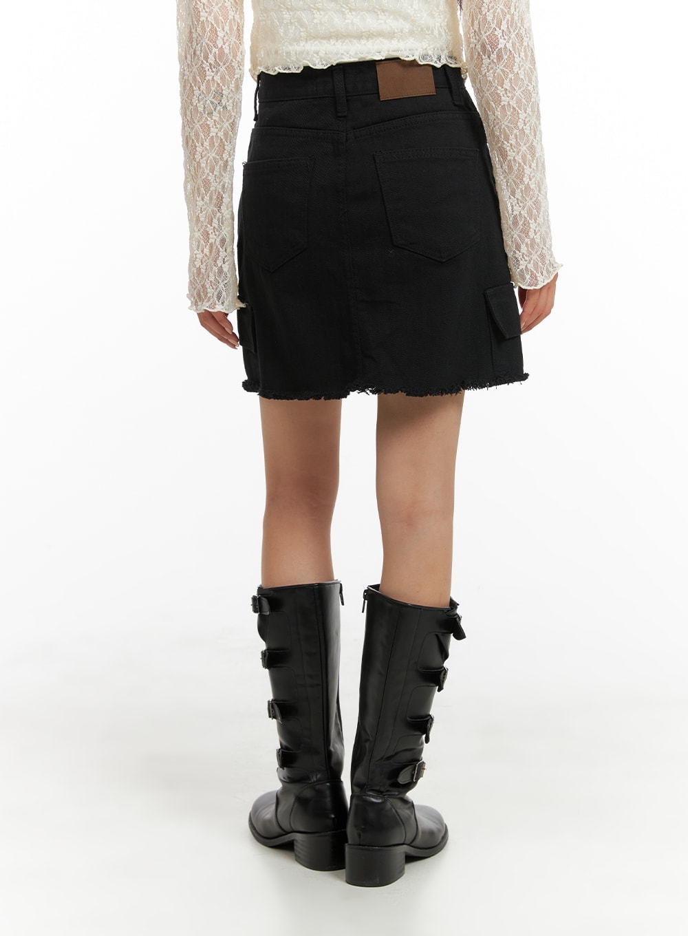 destroyed-hem-denim-cargo-mini-skirt-cm427