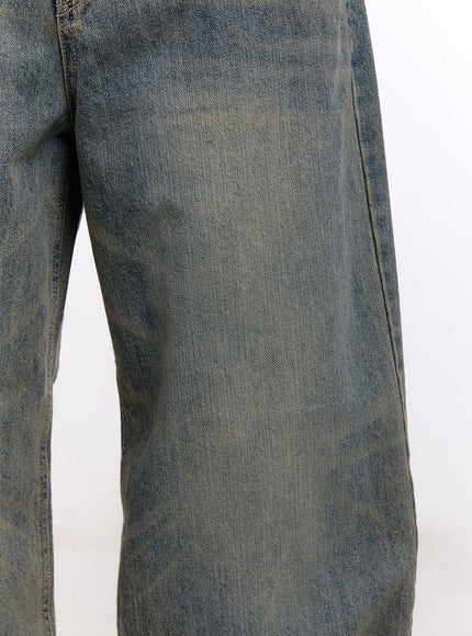 Men's Wide-Fit Washed Baggy Jeans IM512