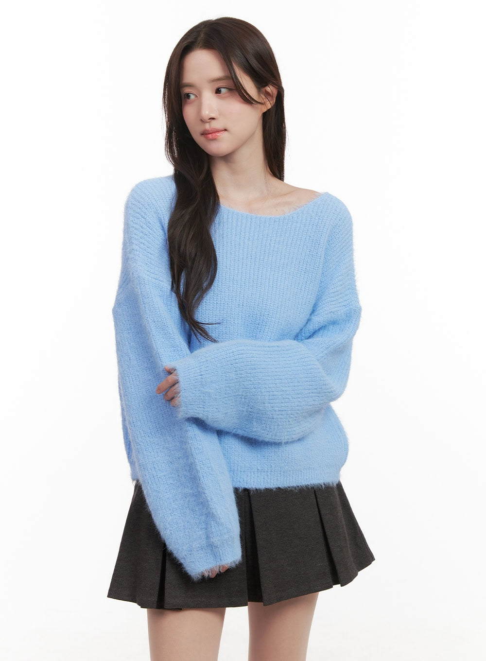 Cozy Boat-Neck Oversized Sweater IJ510