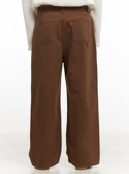 Men's Comfortable Wide-Fit Solid Color Pants IJ517