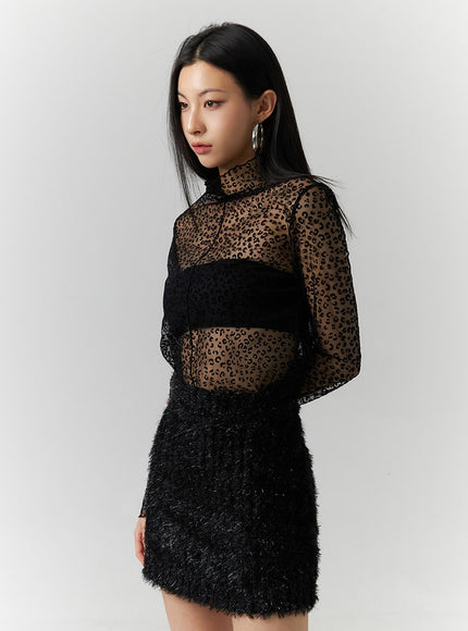 animal-printed-turtle-neck-mesh-top-id306