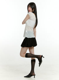 high-waist-nylon-balloon-mini-skirt-cl426