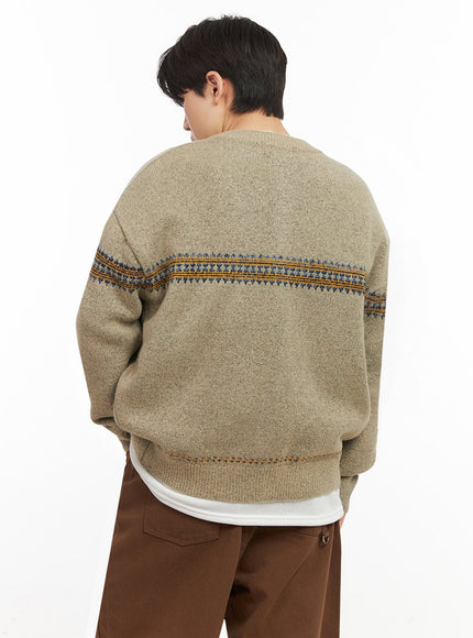 Men's Nordic Loose-Fit Cardigan IJ517