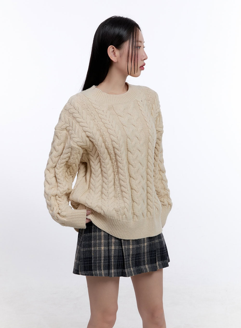 Cozy Cable-Knit Oversized Sweater CJ513