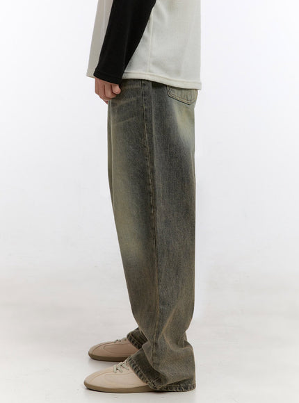 Men's Washed Wide-Fit Jeans IF528