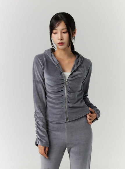 velvet-shirred-hoodie-zip-up-jacket-cn321