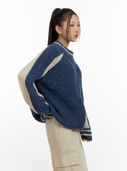 two-tone-zip-up-knit-sweater-cn412