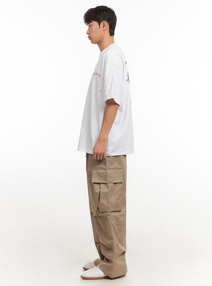 Men's Pintuck Wide-Leg Cargo Pants IF517