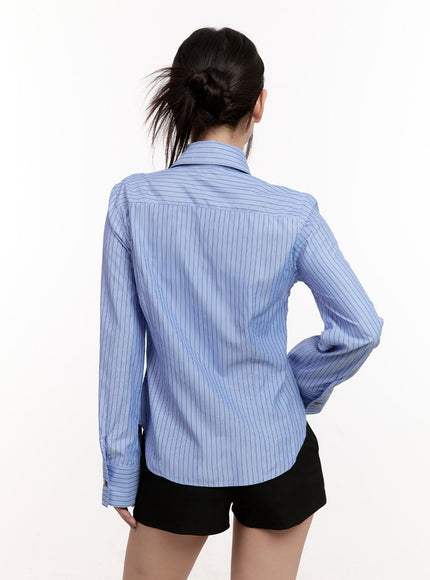 Striped Tie Collared Shirt CM510