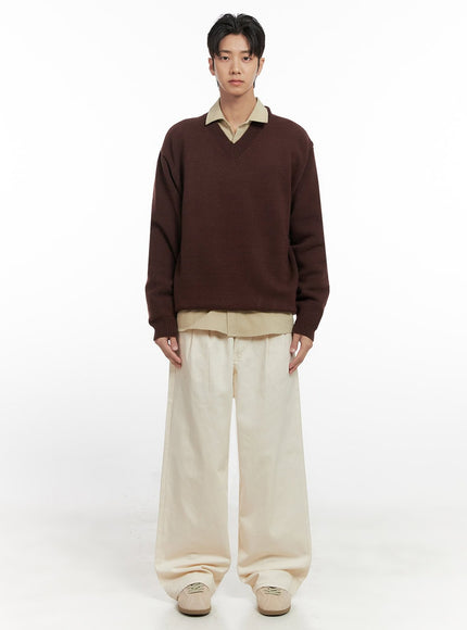 mens-pintuck-wide-leg-cotton-pants-light-beige-id413