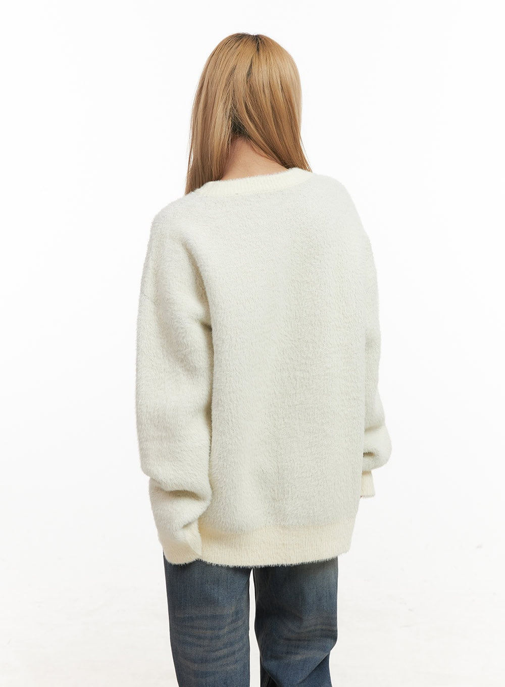 Fuzzy Graphic Oversized Sweater CJ508