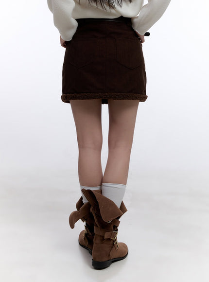 fur-lined-corduroy-mini-skirt-cj511