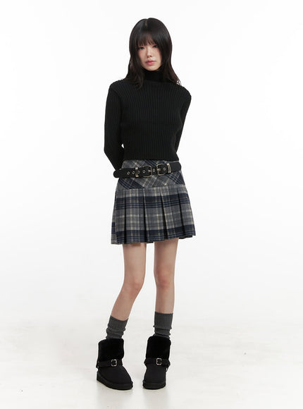 checkered-pleated-mini-skirt-in427