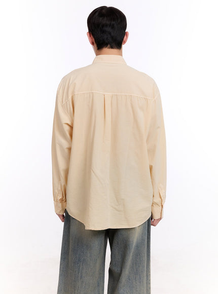 Men's Loose-Fit Long Sleeve Collared Shirt IM512