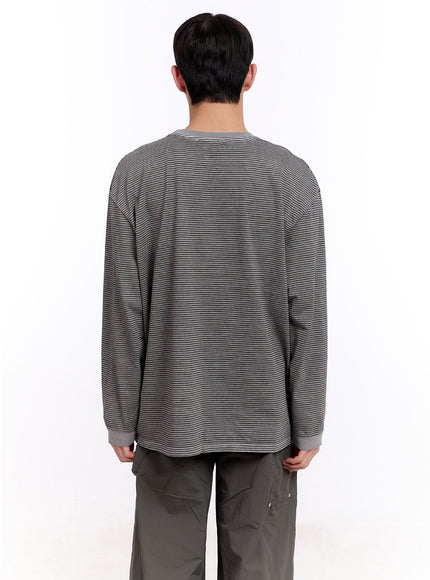 Men's Oversized Striped Long Sleeve Tee IM512