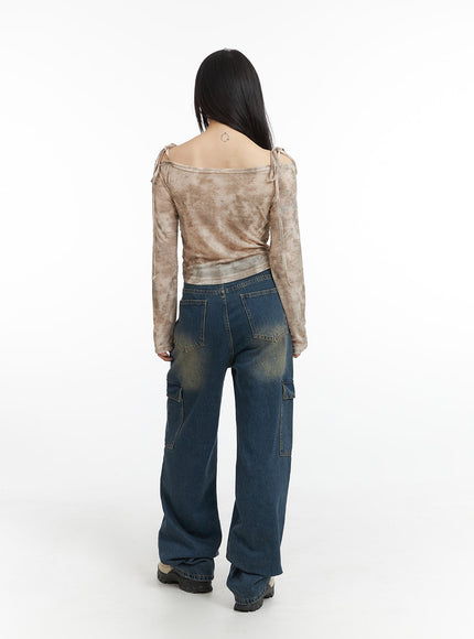 denim-high-waist-wide-leg-pocket-cargo-jeans-ij411