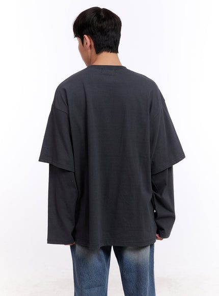 Men's Graphic Layered Long Sleeve Tee IM512