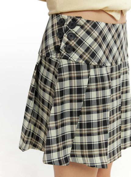 checkered-pleated-mini-skirt-cl425