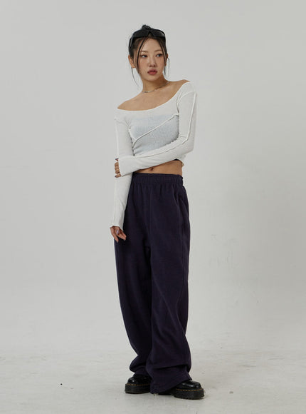 Off-Shoulder Mesh Cropped Top CD20