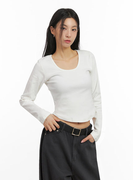 Basic Square-Neck Crop Top ID431