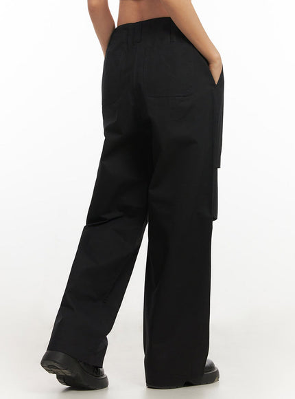 Wide-Fit Cotton Pintuck Trousers IM513