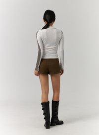 unbalanced-solid-high-waist-button-cargo-mini-skirt-cd329