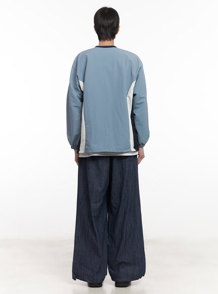 Men's Denim Wide-Leg Sweatpants (Blue) IM518