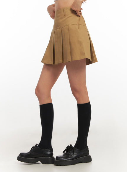 High-Waisted Pleated Mini Skirt  IM513