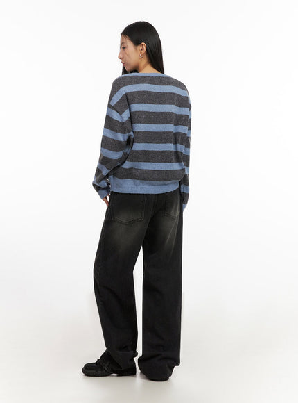 Striped Knitted Sweater IJ503