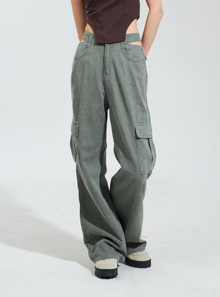 Cut Out Cargo Pants IY318