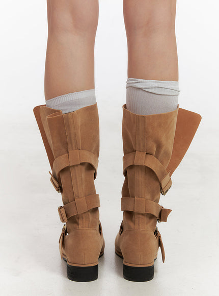 buckled-faux-leather-boots-cn426