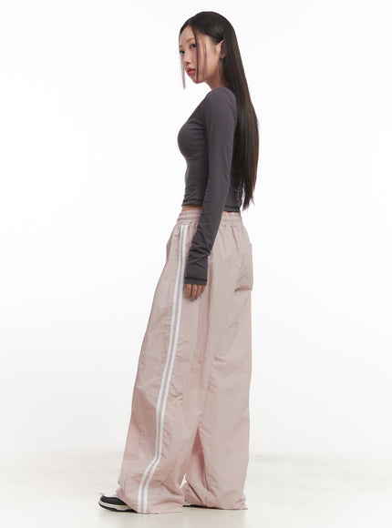 Wide Leg Stripe Track Pants CF524