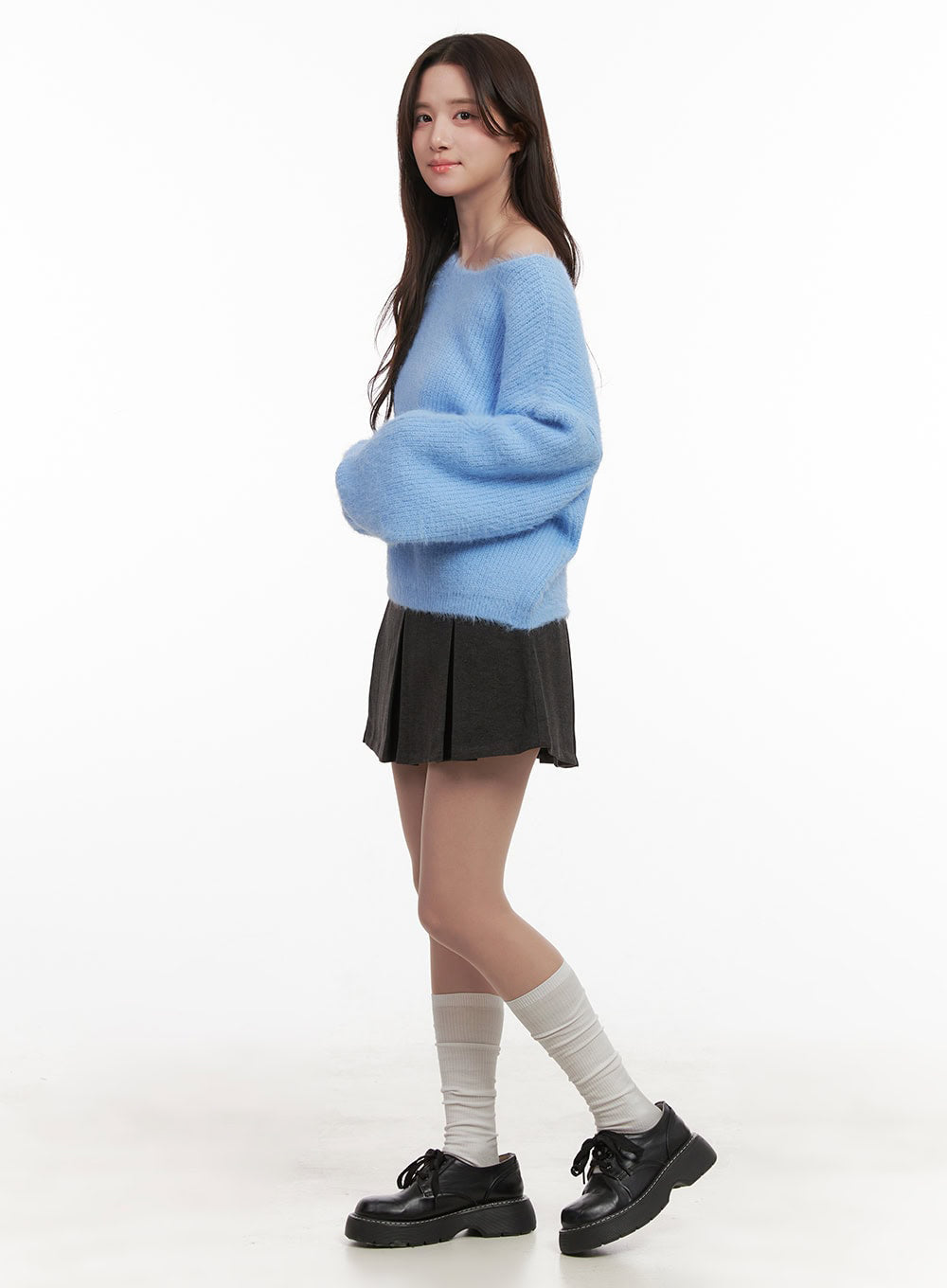 Cozy Boat-Neck Oversized Sweater IJ510