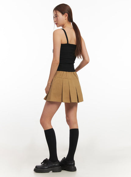 High-Waisted Pleated Mini Skirt  IM513