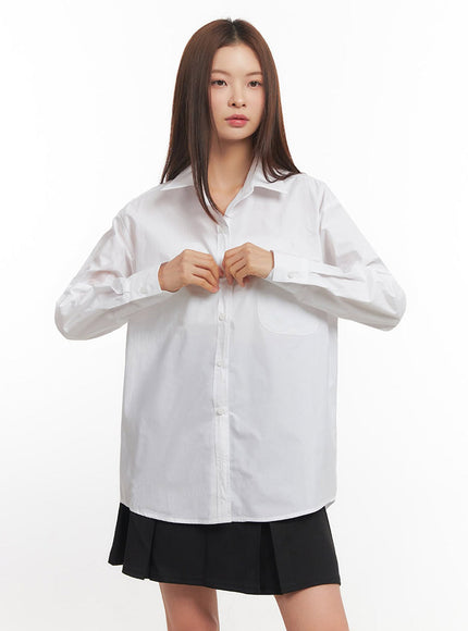 Relaxed-Fit Collared Button-Up Shirt IM514