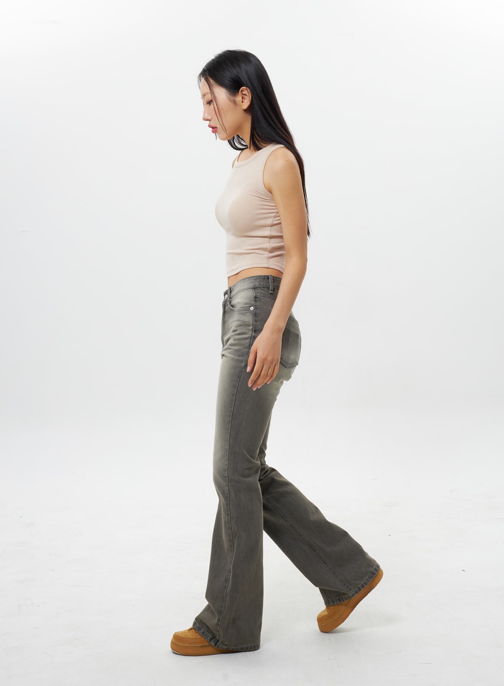 Grey Bootcut Jeans IY312